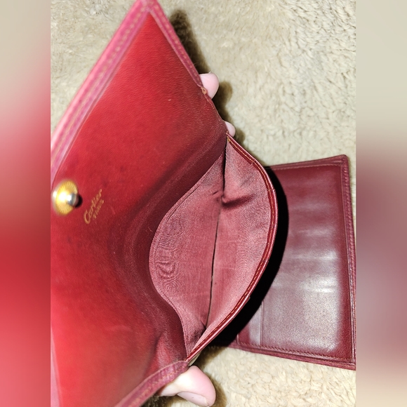 Cartier Paris Must de Cartier Bordeaux Calfskin Leather Wallet. Bifold flap. EUC - Picture 12 of 16